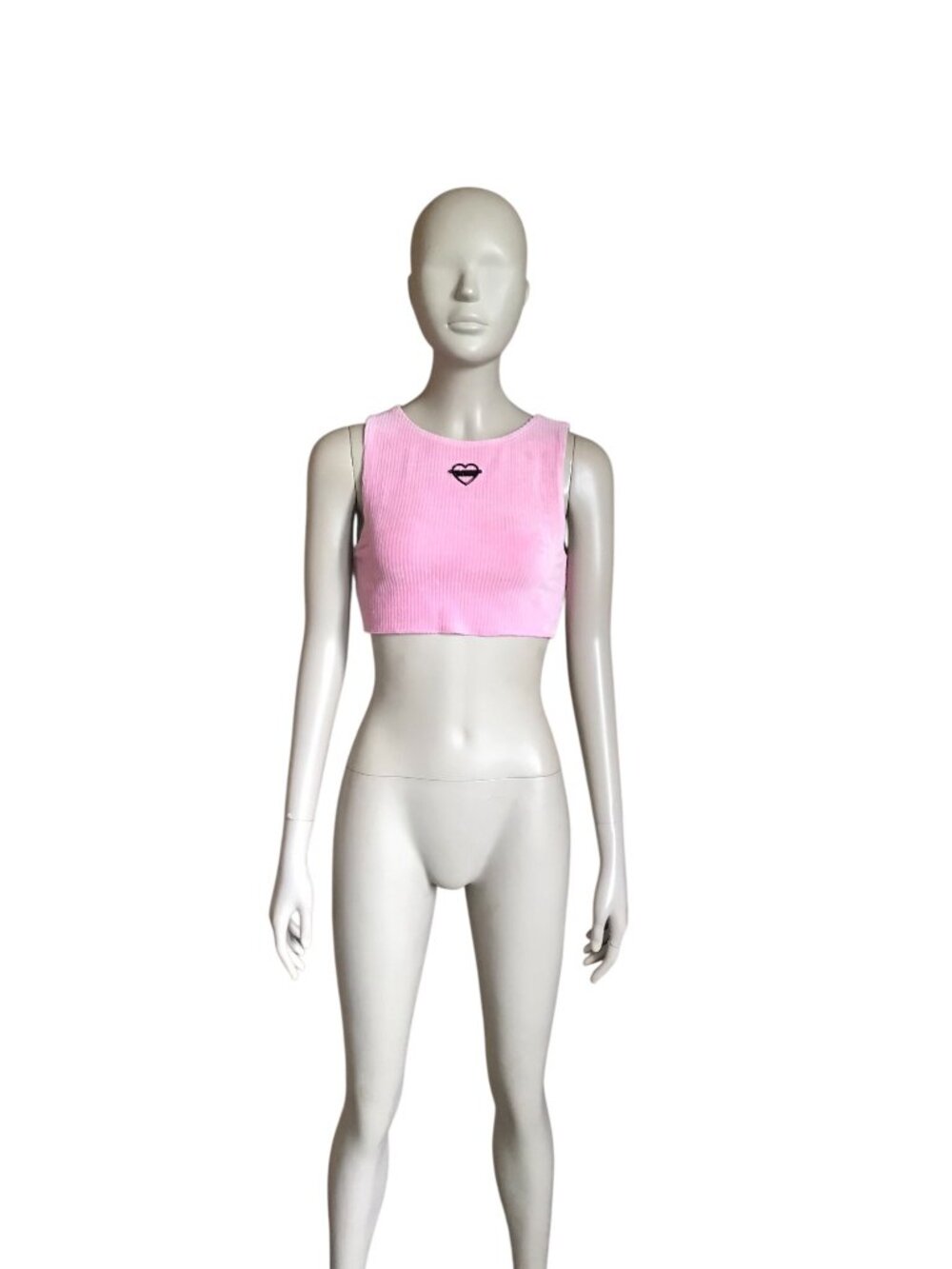 Strawberry Milk Mob Pink and Black Corduroy Crop Top